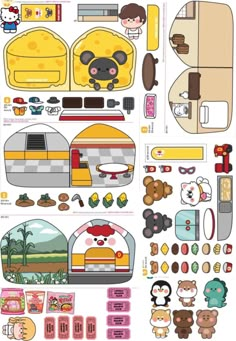 an assortment of stickers and decals on a white background