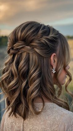 10 Gorgeous Prom Hairstyles for Long Hair Updo Wedding Hairstyles For Short Hair, Half Up For Medium Length Hair Weddings, Cute Hair Ideas For Wedding Guest, Wedding Hair Guide, Half Up Half Down Hairstyles Wedding Medium Hair, Short Wedding Hair Half Up, Medium Length Dark Brown Wedding Hair, Hairstyles For Weddings Bridesmaid Short