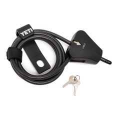 a black cord with a key attached to it