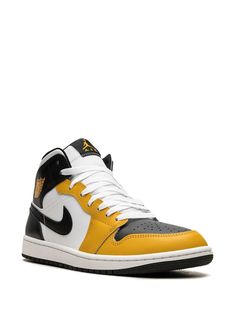 Find JORDAN Air 1 Mid Ochre Sneakers on Editorialist. ochre yellow/black/white leather panelled design perforated signature Swoosh logo detail round toe front lace-up fastening logo patch at the tongue branded insole branded heel counter flat rubber sole When buying this unisex item, keep in mind that it is graded in standard men's sizing. These styles are supplied by a premium and authenticated sneaker marketplace. Stocking only the most sought-after footwear, they source and curate some of the Urban Yellow Mid-top Sneakers, Yellow Urban Mid-top Sneakers, Sporty Yellow Sneakers With Perforations, Yellow Sporty Sneakers With Perforations, Yellow Perforated Sneakers For Streetwear, Yellow Leather Custom Sneakers With Perforated Toe Box, Yellow Lace-up High-top Sneakers With Boost Midsole, Yellow Mid-top Custom Sneakers With Laces, Yellow Low-top Custom Sneakers With Perforated Toe Box