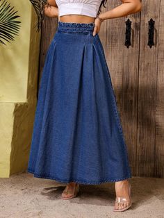 Casual Denim Skirt, Future Vision, Denim Skirt Women, Denim Skirts, Jumpsuit Fashion, Casual Denim, Denim Outfit, Women's Casual, Holiday Outfits