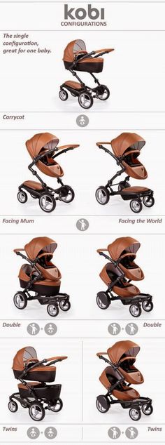 the different types of baby strollers are shown