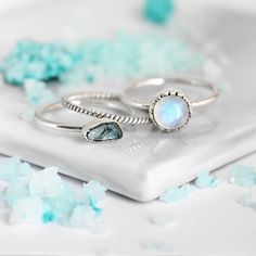 A set of three stackable rings. Twisted ring, Moonstone ring and raw Aquamarine ring. Made of sterling silver. ❥ Metal: Solid sterling silver ❥ US Ring Size: Choose Size ❥ Width: 10mm ❥ Gemstone: Moonstone and Aquamarine ❥ Gemstone Color: White and green ✈ Free Shipping (USPS) 🎁 Free Gift Box ↻ 60 Days Return ⌛ 24 Handling Time ** GET 15% OFF COUPON ** Visit 👉 boho-magic.com/join Join and get coupons, exclusive offers, updates, and more surprises! ** ALSO IN OUR SHOP ** Shop▸ https://etsy.me/2 Minimalist Adjustable Moonstone Ring With Natural Stones, Minimalist Natural Stones Open Ring Jewelry, Stackable Moonstone Jewelry Gift, Dainty Stackable Moonstone Jewelry, Minimalist Moonstone Ring Jewelry, Stackable Moonstone Promise Ring Jewelry, Bohemian Adjustable Stackable Moonstone Ring, Adjustable Stackable Bohemian Moonstone Ring, Stackable Adjustable Moonstone Ring In Fine Jewelry Style