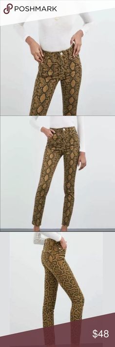 NWT  Zara  snake skin denim, size 2 NWT Zara snake skin denim, skinny, high rise, beautiful, size 2. Zara Jeans Skinny Chic Brown Spring Jeans, Summer Stretch Brown Jeans, Brown Stretch Jeans For Summer, Brown Five-pocket Jeans For Spring, Chic High Rise Brown Jeans, Fitted Brown Spring Jeans, Fitted Brown Jeans For Spring, Zara High Rise Jeans For Fall, Trendy Fitted Brown Jeans