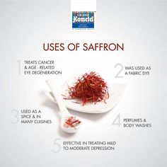 saffron on a white plate with instructions for how to use it