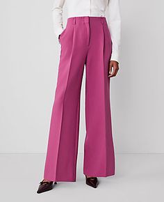 Elevate your wardrobe with the Ann Taylor Pleated Wide Leg Pant, a blend of elegance and comfort tailored for the modern woman. This plush mauve pant features a flattering high waist and a single pleat design that enhances its wide-leg silhouette, making it a sophisticated choice for any occasion.

- Size: 12 Regular
- Color: Plush Mauve
- Material: 79% Polyester, 17% Rayon, 4% Spandex
- Gender: Female
- Fit: Relaxed and easy
- Rise: High rise, sits 1/2" to 1" below natural waist
- Length: Full Pink Cotton Wide Leg Ankle-length Pants, Tailored Wide-leg Pink Pants, Pink Ankle-length Wide Leg Pants With Elastic Waistband, Non-stretch Full Length Pink Wide Leg Pants, Pink Stretch Wide-leg Pants, Pleated Wide Leg Pants, Blazer And Skirt, Twill Pants, Wide Leg Pant