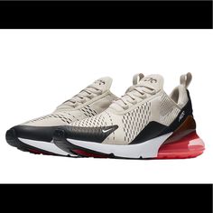 Nike Air Max 270 Light Bone/ Hot Punch Men’s. New In Box. Authentic. Brand New Nike Air Max 270 Black, Sneaker Heads, Rare Sneakers, Shoes Nike Air, Popular Sneakers, Nike Air Jordans, Sports Sneakers, Mens Nike Air, Nike Air Max 270