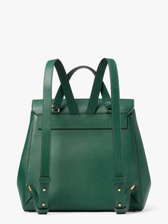 Our Katy bag is back—as a backpack. We kept its signature flap silhouette and glossy logo plaque so you're always elegant. | Kate Spade Katy Medium Flap Backpack, Arugula Classic Backpack With Branded Hardware, Everyday Leather Backpack With Branded Hardware, Classic Backpack With Flap, Kate Spade Satchel Backpack With Adjustable Strap, Kate Spade Leather Bags For School, Kate Spade Satchel Backpack With Detachable Strap, Kate Spade Classic Satchel Backpack, Classic Kate Spade Satchel Backpack, Leather Backpack With Branded Hardware For Daily Use