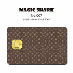 a card with the words magic shark on it and an image of a hand holding a credit