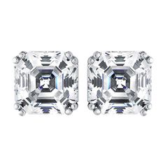 Asscher cut earrings have a regal, understated elegance... perfect for a strong, confident woman who knows what she likes... Our Sterling Silver 2.5 cttw Asscher Cut stud earrings showcase just how wonderfully asscher cut cubic zirconia shines in its brilliance. These earrings say it all... without even trying. Steadfastly beautiful, these earrings add the perfect dose of sparkle to your everyday style. Surprise her with Sterling Silver Stud Earrings 2.5 Carat Total Asscher Cut CZ Stone Earrings Elegant Octagon Wedding Earrings, Classic Octagon Earrings, Classic White Asscher Cut Jewelry, White Gold Octagon Earrings For Wedding, Classic Asscher Cut Cubic Zirconia Earrings, Silver Octagon Classic Earrings, Diamond Octagon Earrings For Wedding, Octagon Diamond Earrings For Wedding, Silver Asscher Cut Diamond Earrings For Wedding