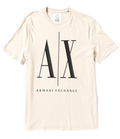 From Armani Exchange, this tee features:Classic fitCrew necklineShort sleevesLarge icon logo on frontPullover constructionCottonMachine wash / tumble dryImported. Cotton Logo Short Sleeve Tops, Relaxed Fit Short Sleeve T-shirt With Front Logo, Cotton Logo Top With Short Sleeves, Short Sleeve Cotton Top With Logo, Graphic Tee With Front Logo And Crew Neck, Spring Logo Crew Neck T-shirt, Spring Logo T-shirt With Crew Neck, Spring Crew Neck T-shirt With Logo, Tan Crew Neck Top With Logo Print