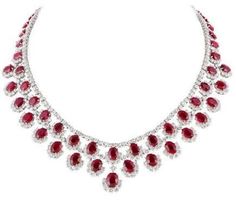 Handmade Item Recycling: No Gemstone: American Diamond {zircon} & Ruby Necklace Weight : 78.580 Grams Diamond Weight: 22.80 Carats Diamond Colure : White Diamond Shape: Round Ruby Shape : Oval Ruby Weight: 38.90 Carats Ruby: Lab created  Metal: Silver Sterling Silver Purity: 92.50 Necklace Finished: White Diamond Ruby Necklace, Gem Stone Necklace, Cleopatra Necklace, Ruby Diamond Necklace, Ruby And Diamond Necklace, White Diamond Necklace, Burmese Ruby, Peridot Necklace, Special Necklace