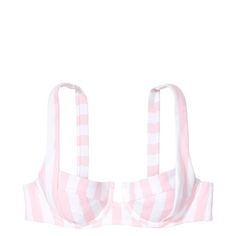 It's The Supportive Bikini Top You've Been Waiting For. Underwire Demi Cups Are Separated By A Rectangular Cutout And Paired With A Refined Lace-Up Back. Unlined Underwire Adjustable Straps Back Lace-Up Closure Logo Charm Details Hand Wash Imported Composition Body: 80% Polyamide 20% Elastane Lining: 92% Polyester 8% Elastane Chic Boned Swimwear For Summer, Chic Boned Swimwear For Beach, White Seamless Underwire Swimwear, White Padded Cups Beachwear Swimwear, White Padded Cup Beachwear Swimwear, Trendy Swimwear With Removable Bra Pads For Summer, Trendy Summer Swimwear With Removable Bra Pads, Fitted Underwire Bra For Sunbathing, Trendy Summer Bra With Triangle Top