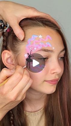 One Minute Face Painting, Beginner Face Paint, Facepainting Ideas Kids, Facepainting Ideas Easy For Kids, Simple Princess Face Paint, Fairy Face Paint Easy For Kids