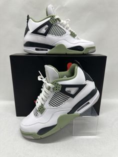 HEARTLAND PAWN OVERLAND PARK Women's Jordan 4 Retro Seafoam Size:10.5|W/Box (AQ9129-103) Description: SHOES/BOOTS: NIKE - MICHAEL JORDAN MODEL AQ9129-103, MULTI-COLOR, SIZE 10.5 US - 43 EUROPE Details Condition Rating 92% - Very Good Condition – May show very minimal signs of wear due to normal use. It may include small marks, light corner wear, hardware scratches, or light interior spots. It may have original packaging, dust bag and may have original tags. Size Size 10.5 US - 43 Europe Width of Jordan 4 Retro Seafoam, Shoe References, Nike Michael Jordan, Jordan Model, Cute Nike Shoes, Jordan 4 Retro, Womens Jordans, Cute Nikes, Overland Park