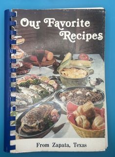 an old cookbook with pictures of food on it