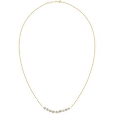 Transform your everyday look into a statement of elegance with our Fine Diamond Curved Pendant Necklace. Crafted with 18k gold, this dainty necklace adds a touch of sophistication to any outfit. All fine jewelry orders include a complimentary 2-year warranty.Made to order. Expect delivery within 5-6 weeks.Conflict Free Diamonds Measurements: Adjustable 16"-18" (If you desire another length please leave in order comments and/or email customerservice@skncollections.com)Stone: SI HI Genuine Earth D Classic Yellow Gold Single Strand Diamond Necklace, Classic Single Strand Yellow Gold Diamond Necklace, Elegant Delicate Chain Necklace For Everyday Luxury, Elegant Delicate Chain Necklaces For Everyday Luxury, Yellow Gold Single Strand Diamond Necklace, Formal Yellow Gold Solitaire Necklace With Clavicle Chain, Elegant Yellow Gold Chain Necklace For Everyday Luxury, Timeless Yellow Gold Diamond Necklace With Clavicle Chain, Luxury Single Strand Yellow Gold Diamond Necklace