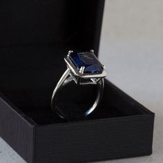 An Absolutely gorgeous Blue Sapphire corundum Gold ring. Featuring a Prong set 6.5 Carat 10 x 12 Blue Sapphire Gemstone.The color is simply amazing as well as the clarity, This is a Grade AAA Sapphire corundum Gemstone.  When i saw the beauty of this gemstone i had to have it, I simply had to buy a few and make a few rings with them i could not escape its beauty!Each ring is hand made to your order from start to finish with the utmost attention to details, service and finish.We only have a few o Ring Sapphire, Sapphire Band, Blue Sapphire Ring, Blue Sapphire Diamond, Classic Engagement Rings, Blue Sapphire Rings, Vintage Band, Natural Blue Sapphire, 14k White Gold Ring