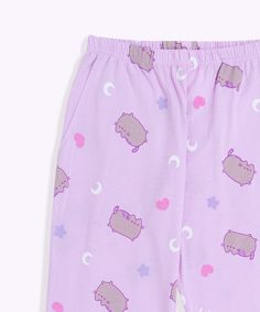 Click to see size chart How dreamy! This lavender Shop Exclusive two-piece pajama set includes a short-sleeve top and lounge pants. The super soft fabric & relaxed fit top is ideal for lounging or sleeping! Ladies fit and sizing. Relaxed-fit pajama tee & pants feature an all-over pattern of Pusheen surrounded by pastel-colored moons and stars. Pajama pants include side pockets and a tapered ankle cuff. Content: 100% Cotton. Imported. Care: Machine wash cold. Only non-chlorine bleach. Tumble dry Cute Relaxed Fit Sleep Sets, Cute Relaxed Fit Sleepwear Sets, Cute Relaxed Fit Sleepwear For Loungewear, Cute Relaxed Fit Sleepwear For Lounging, Comfortable Sleepwear Long Pants For Sleepover, Cute Relaxed Fit Sleepwear, Casual Relaxed Fit Sleepwear, Cute Cotton Sleepwear, Cute Loungewear Sets With Long Pants