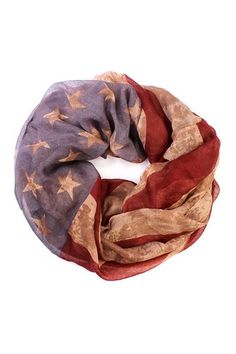 American Flag Infinity Scarf with a vintage color Wholesale Accessories, Vintage Color, Kimono Cardigan, Vintage Colors, Infinity Scarf, American Flag, Bean Bag Chair, Clothing Store, Flag