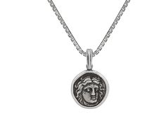 GURHAN, GURHAN Mens Sterling Silver Coin Pendant Necklace, 29x18mm Round Greek Figure Opal Gifts, Opal Birthstone, Detailed Necklace, Coin Pendant Necklace, Silver Coin, Sterling Silver Mens, Sterling Silver Necklace Pendants, Coin Pendant, Silver Coins