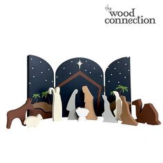 the nativity scene is made out of wood