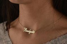 Personalized Name Necklace, Silver Custom Name Necklace,  Nameplate Necklace, Personalized Name Jewe Gold Nameplate Necklace With Custom Text, Custom Text Gold Nameplate Necklace, Gold Name Necklace With Custom Text For Birthday, Gold Custom Text Name Necklace For Birthday, Custom Text Gold Name Necklace For Birthday, Gold Name Necklace For Personalized Gift, Gold Name Necklace With Custom Text For Personalized Gift, Personalized Gold Name Necklace With Custom Text, Birthday Nameplate Necklace With Custom Text