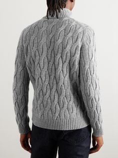 Incotex's sweater is knitted in a chunky cable stitch inspired by traditional Aran styles. It's made from Geelong wool – a fine, merino-like fibre – and has a narrow turtleneck which lends it well to layering. Wool Turtleneck Sweater, Sweater For Men, Cable Stitch, Wool Turtleneck, Loungewear Shorts, Short Suit, Mr Porter, Lightweight Jacket, Chunky Knit