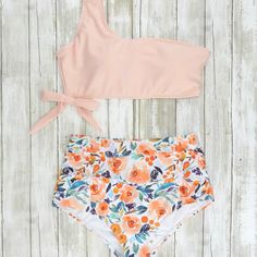 The Cutest Swimsuit For Your Little One! This Two-Piece Features A Peach Top With A Sweet Tie & High-Waisted Watercolor Rose Bottoms. Fits True To Size. 82% Polyester / 18% Spandex Cute Pink Swimwear For Pool, Cute Pink Spring Swimwear, Cute Pink Sleeveless Swimwear, Cute Sleeveless Pink Swimwear, Cute Pink Summer Swimwear, Playful Pink One-piece Swimwear, Cute Fitted Pink Swimwear, Swimsuit 2 Piece, Sarcastic Clothing