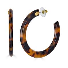 Kenneth Jay Lane Tortoise Acrylic Resin Hoop Earrings Elegant Small Brown Hoop Earrings, Elegant Small Hoop Brown Earrings, Elegant Tortoiseshell Hoop Earrings, Elegant Tortoiseshell Round Hoop Earrings, Elegant Tortoiseshell Hoop Earrings For Gift, Resin Hoop Earrings, Designer Fashion Jewelry, Kenneth Jay Lane, Tortoise