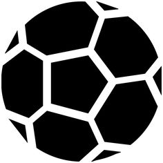 a black and white image of a soccer ball that has been cut out to look like it