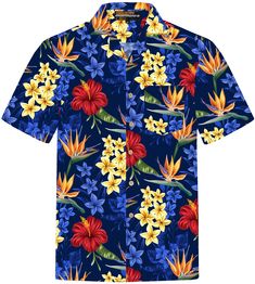 "Hawaiian Shirt \"Flowerful Summer (blue)\" for men * 100% cotton * with breast pocket * size S - 8XL * coconut buttons * shirt runs large to size" Blue Hawaiian Shirt, Blue For Men, Floral Hawaiian Shirt, Tropical Shirts, Blue Hawaiian, Flower Blue, Professional Attire, Hibiscus Flower, Fiery Red