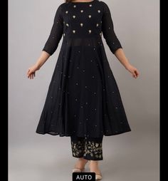 Stunning Black Color Anarkali Kurti Set with Pants and Yolk work and Orenza Zari Checks with Dupatta Fitted Pant Set With Zari Work For Diwali, Unstitched Anarkali Pant Set For Eid, Festive Chanderi Anarkali Pant Set, Festive Anarkali Chanderi Pant Set, Festive Anarkali Pant Set In Chanderi, Ankle-length Zari Work Sets For Navratri, Ankle-length Sets With Zari Work For Navratri, Ankle-length Sets With Zari Work For Diwali, Semi-stitched Anarkali Pant Set In Chanderi