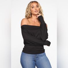 Fashion Nova, Sold Out On Website, Dolman Sleeves, Off The Shoulder, Ribbed, Stretch, Heathered Grey, Black, And Wine (Red) Available Black Stretch Off-shoulder Sweater, Trendy Black Off-shoulder Sweater, Trendy Off-shoulder Black Sweater, Black Off-shoulder Sweater For Spring, Casual Black Off-shoulder Sweater, Black Non-stretch Ribbed Top, Non-stretch Ribbed Black Tops, Trendy Ribbed Party Tops, Black Fitted Off-shoulder Sweater