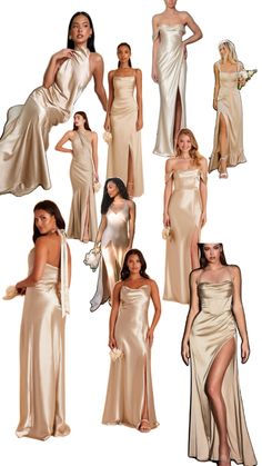 Wedding Core, Classy Bachelorette, Wedding Motif, Classy Bachelorette Party, Formal Wedding Attire, Bridesmaids Hair, Bridesmaid Ideas, Champagne Bridesmaid