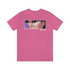 Tuxedo Mask Eyes Tee Printify Anime Style Pink T-shirt With Character Print, Pink Anime Cotton T-shirt, Pink Anime Character Print T-shirt, Pink Cotton Anime T-shirt, Pink Anime Print T-shirt, Tuxedo Mask Sailor Moon, Naoko Takeuchi, Tuxedo Mask, Anime Tees