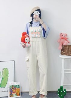 Fashion Strawberry Overalls/Trousers PN3490 ●Size: S: length 89 cm, waist 86 cm,hipline 102 cm M: length 90 cm, waist 88 cm,hipline 104 cm L: length 91 cm, waist 90 cm,hipline 106 cm XL: length 92 cm, waist 92 cm,hipline 108 cm (Please allow 1-3cm differs due to manual measurement.As different computers display colors differently,the color of the actual may vary slightly from the above images.Thanks for your understanding.) ●Material: cotton ●About Shipping: We attach great importance to the orders of each customer and parcel delivery. 1.Processing time: 2-3 business days. 2.Shipping time: 10-15 business days to US, please allow 3-4 weeks shipping to other country.(Shipping times can be affected by variable customs clearance times or public holidays.) Casual Overalls With Side Pockets, Casual Baggy Overalls, Spring Baggy Overalls Pants, Baggy Overalls Pants For Spring, Trendy Cotton Overalls, Baggy Overalls For Spring, Fall Overalls With Pockets, Fall Season Overalls With Pockets, Beige Overall Bottoms With Pockets