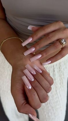 Nails Inspo One Color, Nails Inspo Vacation, Medium Long Nail Designs, Acrylic Nail Inspo Square, Cancun Nails Vacations, Nail Inspo Vacation, Long Nails Pink, Nails Acrylic Winter, Nails Inspo Summer