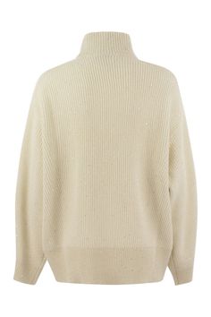 This sweater is like a cozy chat with a friend—soft, relaxed, and with just the right amount of sparkle to brighten your day. It's crafted with a special wool and cashmere blend, giving it a luxurious feel that's perfect for any occasion. You'll love how the micro sequins subtly catch the light, adding a touch of magic to its laid-back vibe. High collar for a chic, cozy look Dropped shoulder design for a relaxed fit Made in Italy Composition: 47% Cashmere, 47% Wool, 4% Polyester, 2% Polyamide; S Rib Sweater, Mens Fall, Fashion Seasons, Cashmere Wool, Sweaters Knitwear, Emilio Pucci, Wool Blend Sweater, Ribbed Sweater, Denim Pant