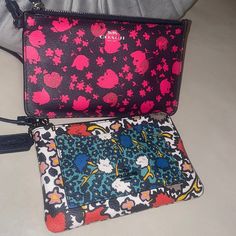 Two Coach Bohemian Floral Zippered Wristlets New $70 & $65 Coach Multicolor Clutch Bag, Multicolor Coach Clutch Bag, Coach Multicolor Travel Wristlet, Coach Multicolor Wristlet For Travel, Multicolor Coach Wristlet For Travel, Coach Multicolor Wristlet, Multicolor Coach Wristlet For Daily Use, Coach Multicolor Wristlet For Everyday, Coach Multicolor Pouch Wristlet