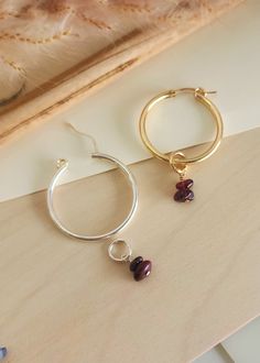 We wanted to add a pop of color to our classic hoops! These gemstone charms come in a pair of two so that you can add them to our classic hoops found here: Etta Hoop Earrings | Women's Gifts | Personalized Gifts | Handmade – Going Golden (going-golden.com) Details: Raw gemstones can vary in size and color, as no two are identical Available in 14K yellow gold-filled or sterling silver designed to fit on our Etta Hoops Hoops are sold separately Handmade in Brownsburg, Indiana Small Hoop Earrings With Dangling Charms, Hoop Earrings With Charms For Jewelry Making, Everyday Hoop Earrings With Charms, Small Hoop Earrings With Charms For Gift, Charm Hoop Earrings As Gift, Hoop Earrings With Charms As Gift, Sterling Silver Hoop Earrings With Charms, Earring Hoop, Ring Spacer