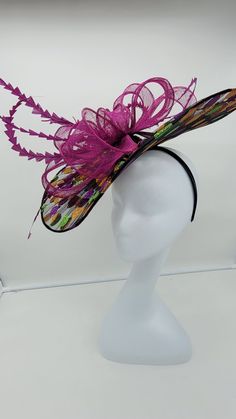 Elegant beautiful large multi color saucer with red wine Fascinator! Classic style to go with a variety of outfits: bridesmaids, cocktail party, Kentucky Derby, Rehearsal dinner, Easter and church outfits. Ones with hair clip and headband. Check out the other colors. - Ready to ship - Fast Shipping - Free Shipping - Group discount available - Customize by adding different color flowers and or feathers Check my store for styles and colors. Hatsandpearls.etsy.com Find more at my website for more s Pink And Red Dress, Hat Wedding, Church Hat, Bridal Hat, Wedding Hat, Fancy Hats, Church Hats, Stylish Hats, Church Outfits