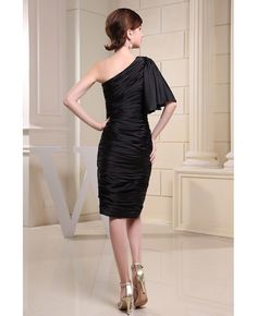 Shop best price sheath one-shoulder short satin cocktail dress online. Free Shipping and Custom-made. Pro since 2009. Dress Templates, Short Satin, Cocktail Dresses Online, Satin Cocktail Dress, Split Skirt, Pleated Bodice, Fall Wedding Dresses, Dress Cocktail, Colored Wedding Dresses