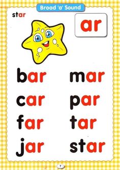 a poster with the words star, bar mar, car par and jar star