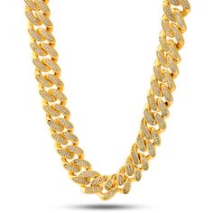 18K Gold 18mm "Studded" Miami Cuban Curb Chain Hip Hop Chains, Cuban Link Necklace, Miami Cuban Link Chain, Gold Chain Design, Miami Cuban, Chain Links, Key Design, Hip Hop Jewelry, Cuban Link Chain