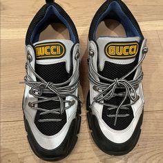 Silver Gucci Sneakers Shoes Silver, Gucci Sneakers, Silver Shoes, Gucci Shoes, Mens Shoes Sneakers, Limited Time, Men's Shoes, Shoes Sneakers, Gucci