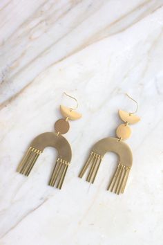 Large brass statement earrings on plated earhooks // Approx. 3" long Frida Earrings, 2022 Jewelry, Metal Smithing, I Love Your, Earrings Big, Jewelry Photography, Ear Cuffs