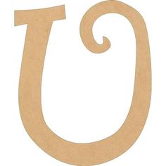 the letter u is made out of cardboard and has spirally curved edges, with a white background