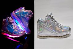 YRU Qozmo Aiire Light Up Hologram Fashion Sneakers Shoes Size US 6