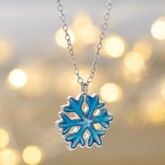 "\"Nature is loved by what is best in us.\" --Ralph Waldo Emerson  ★ PRODUCT OVERVIEW: * Handmade Item * Styles: Country- and Nature-Themed, Minimalist, Holidays, Christmas, Winter, Snow * Materials: Brass, Enamel * Plating: Rhodium Plating for a Lasting Shine * Snowflake Size: 17mm x 15mm * Chain: 18\" with 2\" Extender * Promptly Ships Within ONE Business Day from Chadds Ford, PA, USA ------------------------------------------------------------------------------ ★ PRODUCT DESCRIPTION: Introduc Blue Snowflake Sterling Silver Necklace, Christmas Jewelry Gift For Her, Snowflake Jewelry For Holiday Gifts, Holiday Snowflake Jewelry For Gift, Holiday Snowflake Jewelry Gift, Snowflake Shaped Holiday Jewelry Gift, Snowflake Shaped Holiday Gift Jewelry, Sterling Silver Necklaces For Winter Gifts, Blue Christmas Jewelry For The Holidays